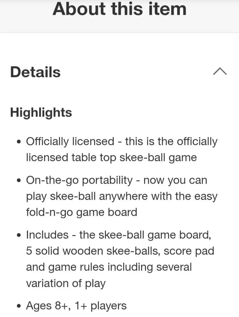 Table top Skee Ball The Classic Arcade Game NEW Buffalo Games & Puzzles LLC